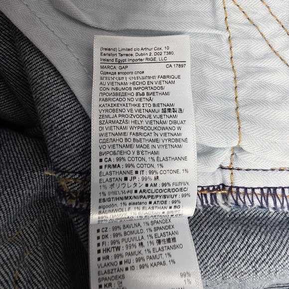 GAP Cheeky Straight High Rise Jeans Dark Wash Button Fly Women Size 14 32 Long - Picture 7 of 12